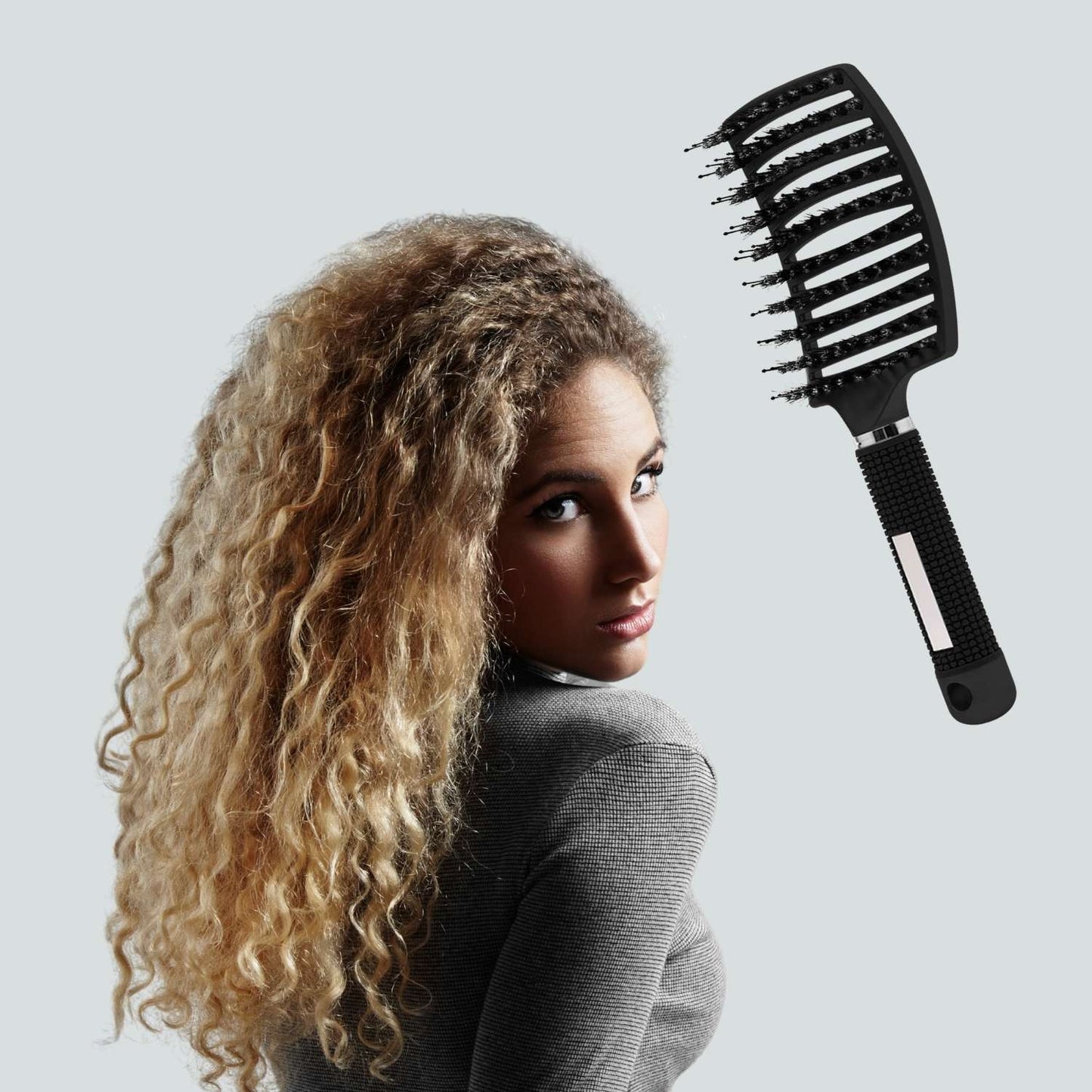 Brosse cheveux bouclés Nylon boucles soyeuses définies routine capillaire