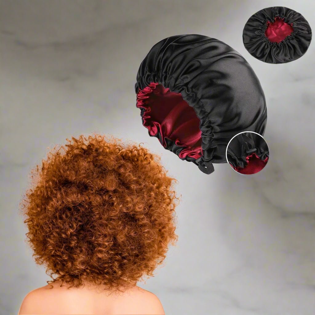 Bonnet de nuit en satin - Satinéa™ noir - Ma Couronne Curly