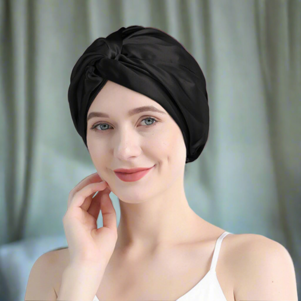 bonnet-de-nuit-en-soie-silkenglow-femme-noir