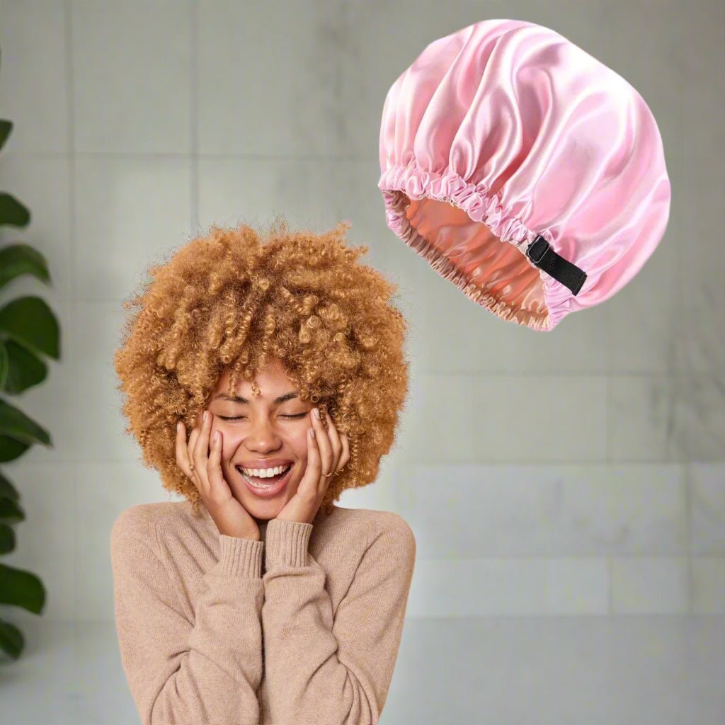 Bonnet en satin cheveux - Elastique™ rose - Ma Couronne Curly