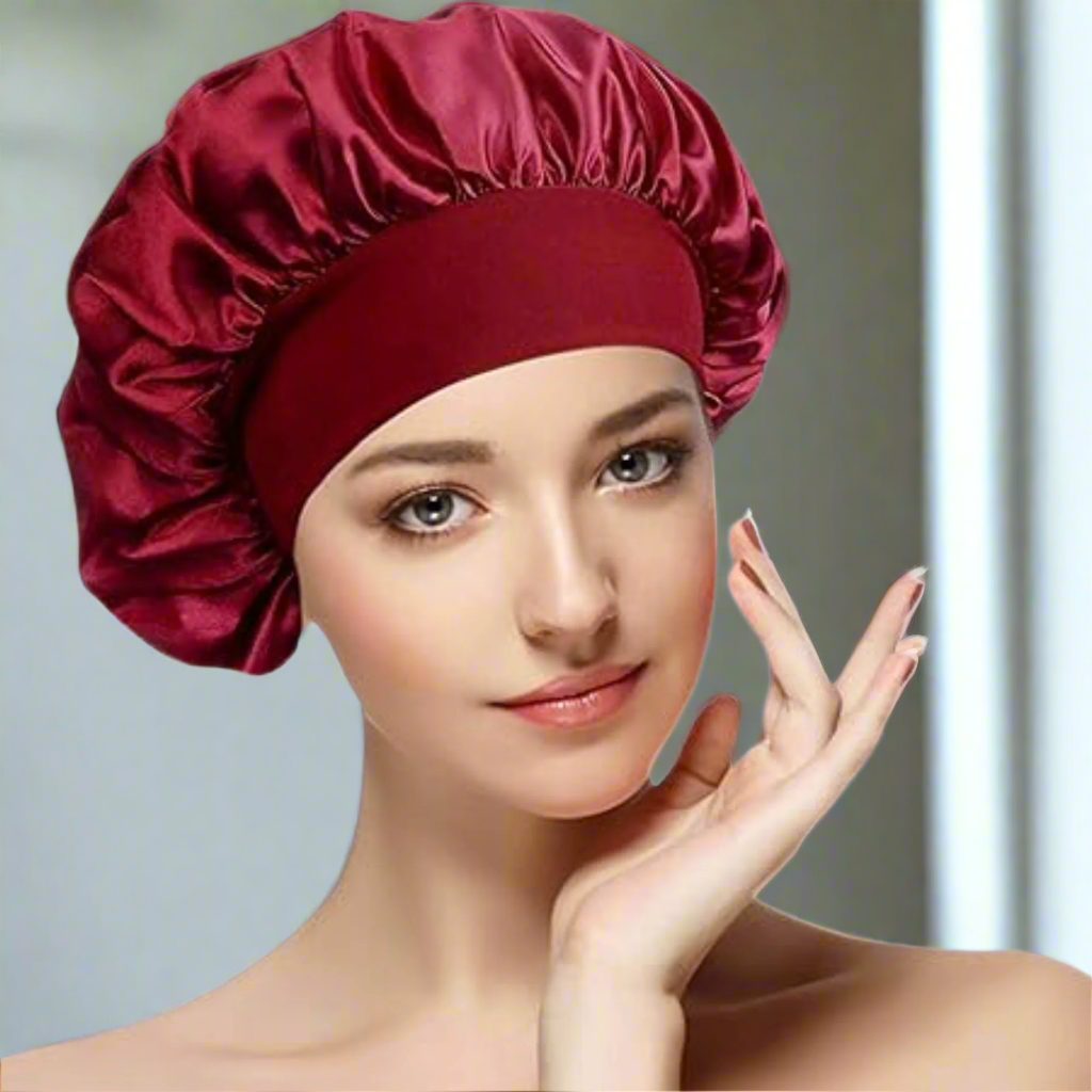 Lot 2 Bonnets Satin Nuit TenaLucy – Noir & Paon Vert – Protection Cheveux Bouclés Crépus – Anti-Frisottis