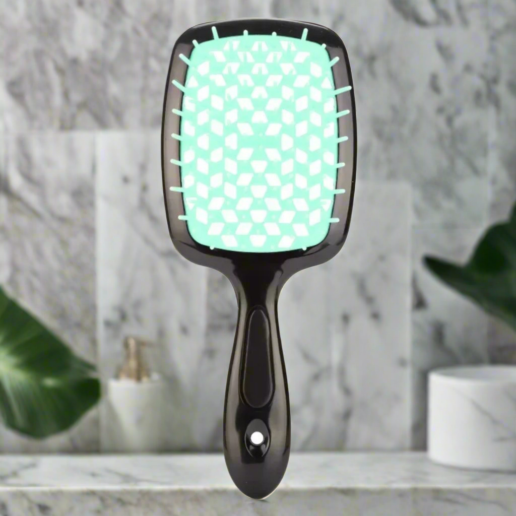 brosse-cheveux-easydetangle-brosse-dĂ©mĂȘlante-massante-cheveux-bouclĂ©s-vert