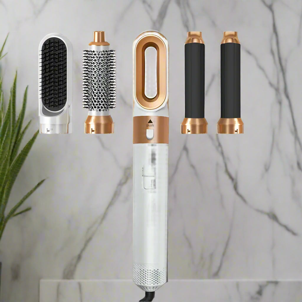 seche-cheveux-HairDryerSet-doré-2-boucleurs-2-brosses-brushing