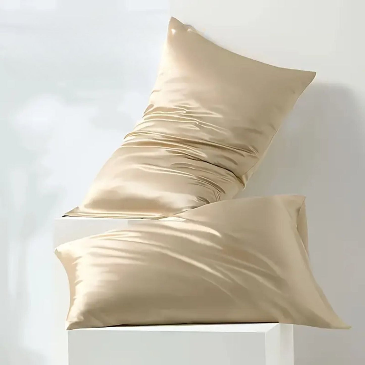 Taies d'oreiller en soie - LuxeUltime™ Beige - Ma Couronne Curly