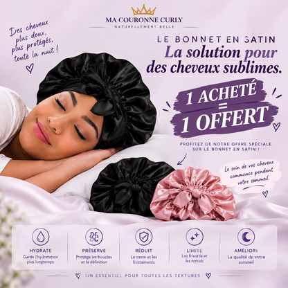 1 bonnet en satin acheté = 1 bonnet en satin offert