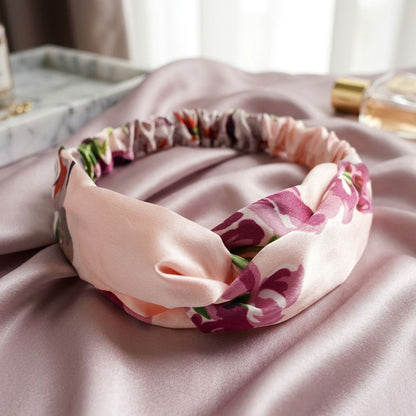 Bandeau Cheveux Maintien Fleuri turban rose fleur