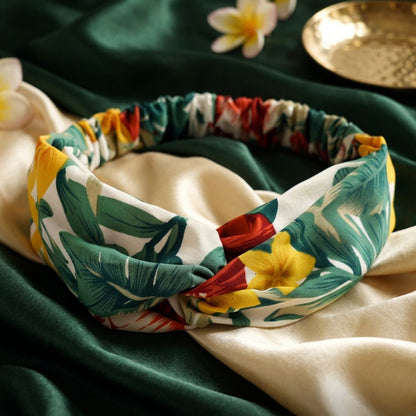 Bandeau Cheveux Maintien Fleuri turban vert fleur