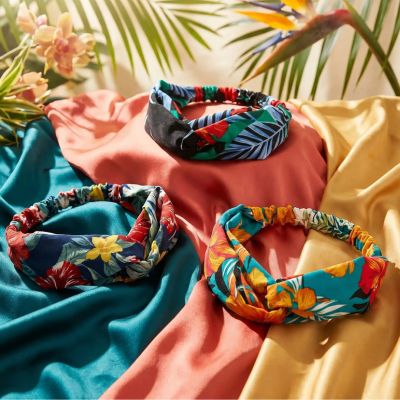 Bandeau Tons floral femme cheveux confortable bleu fleur rouge colore vert 3 bandeaux