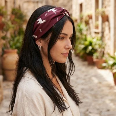 Bandeau Tons solaires bordeau rouge été motif confortable femme