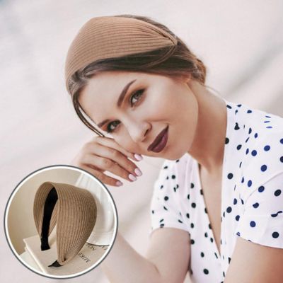 Bandeau cheveux Bending beige femme cheveux antidérapant turban
