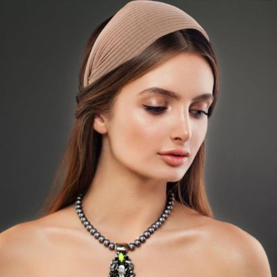 Bandeau cheveux Bending beige femme cheveux lisses