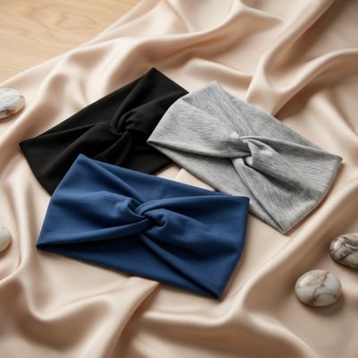 Bandeau cheveux Croisés intemporelles lot 3 bleau noir blanc