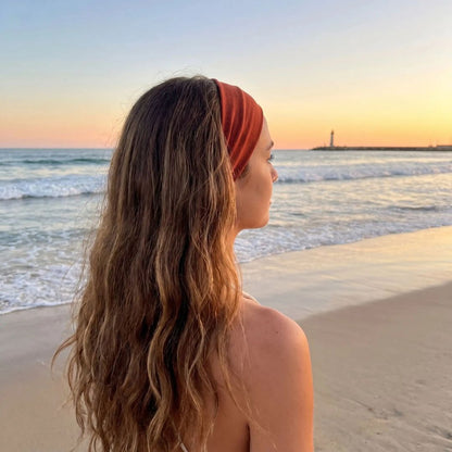 Bandeau cheveux femme Couleurs Signature rouge cheveux plage
