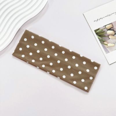 Bandeau cheveux nuances chaleureuses à pois marron clair