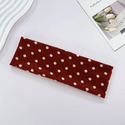 Bandeau cheveux nuances chaleureuses à pois rouge