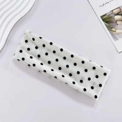 Bandeau cheveux blanc à pois cheveux FEMME sport