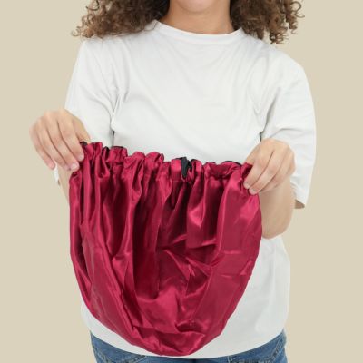 Bonnet de nuit en satin Satinea elastique ajustable cheveux bouclés