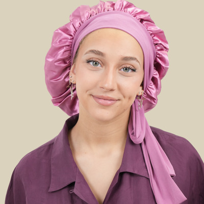 Bonnet en Satin SilkHaven rose large réglable femme
