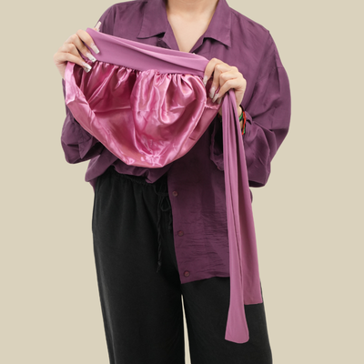 Bonnet en Satin SilkHaven rose large réglable