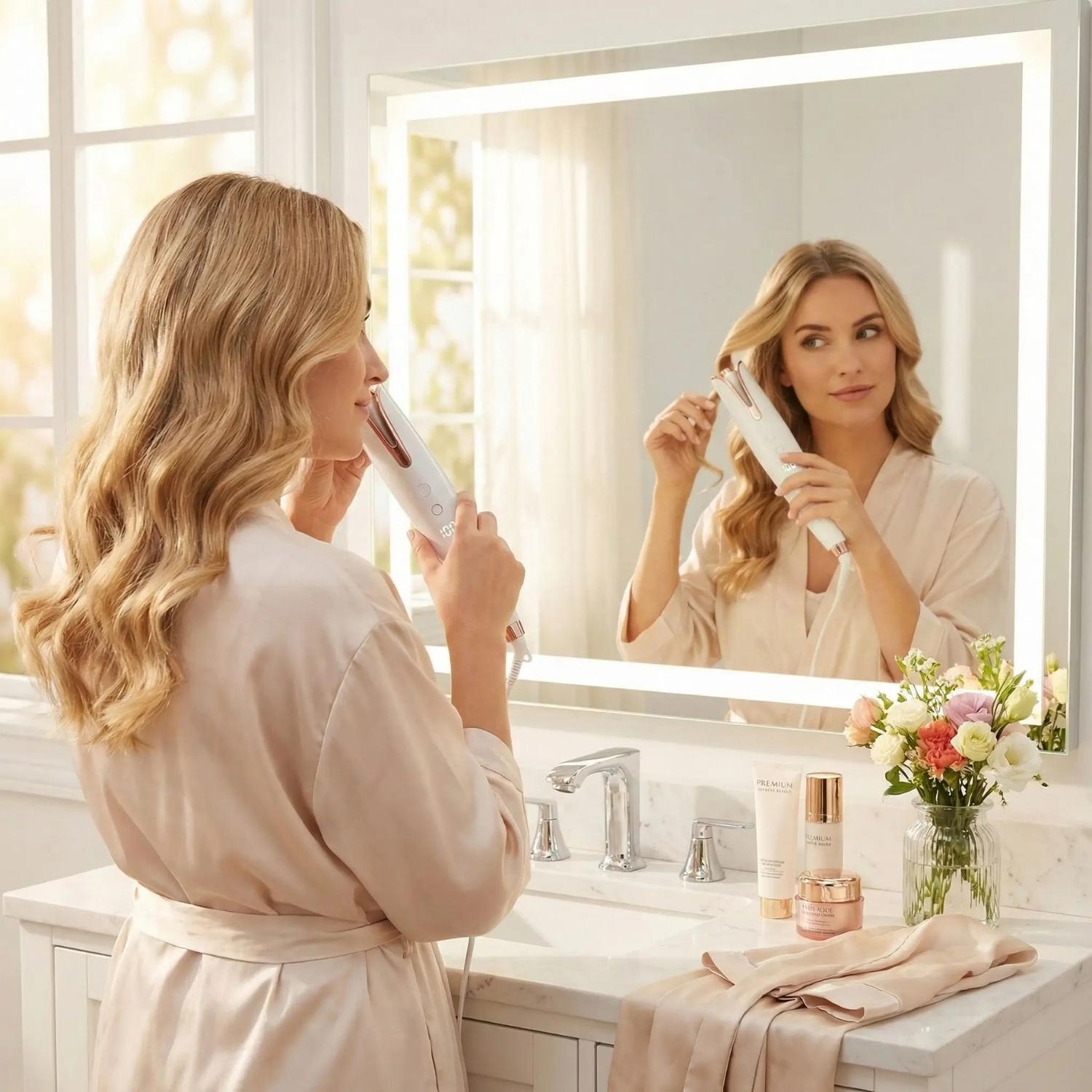 Boucleur Cheveux ProWave Blanc blanc boucles sans fil ions négatifs