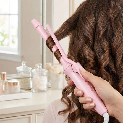 Boucleur cheveux PerfectCurls rose 9mm boucles sérrées ondulation