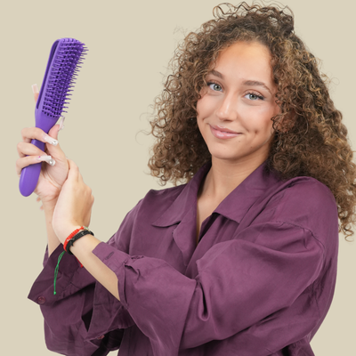 Brosse à cheveux CurlEase brosse définition violet cheveux bouclés