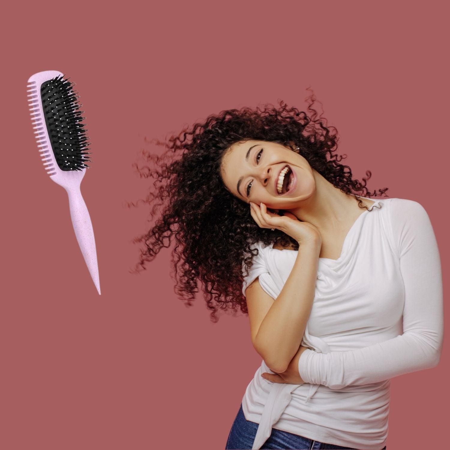 Brosse à cheveux bouclés DefBoucles Violet cheveux bouclés femme