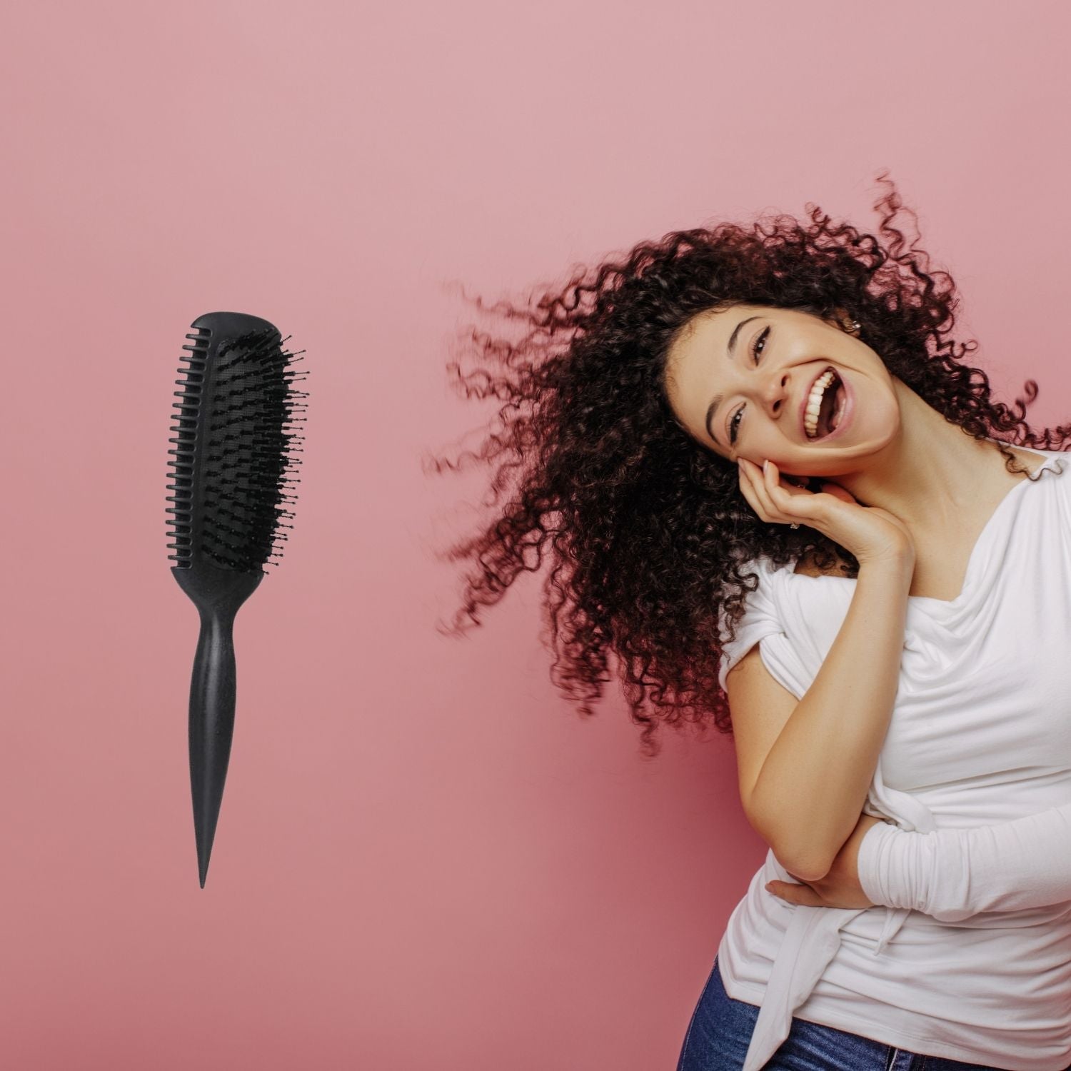 Brosse à cheveux boucles DefBoucles noir cheveux frisés bouclés