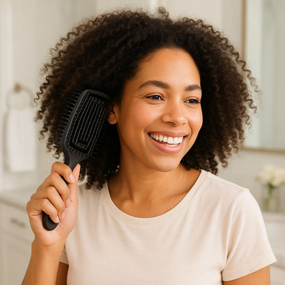 Brosse à cheveux bouclés Incurvee n oir boucles soyeuses rebondies routine capillaire