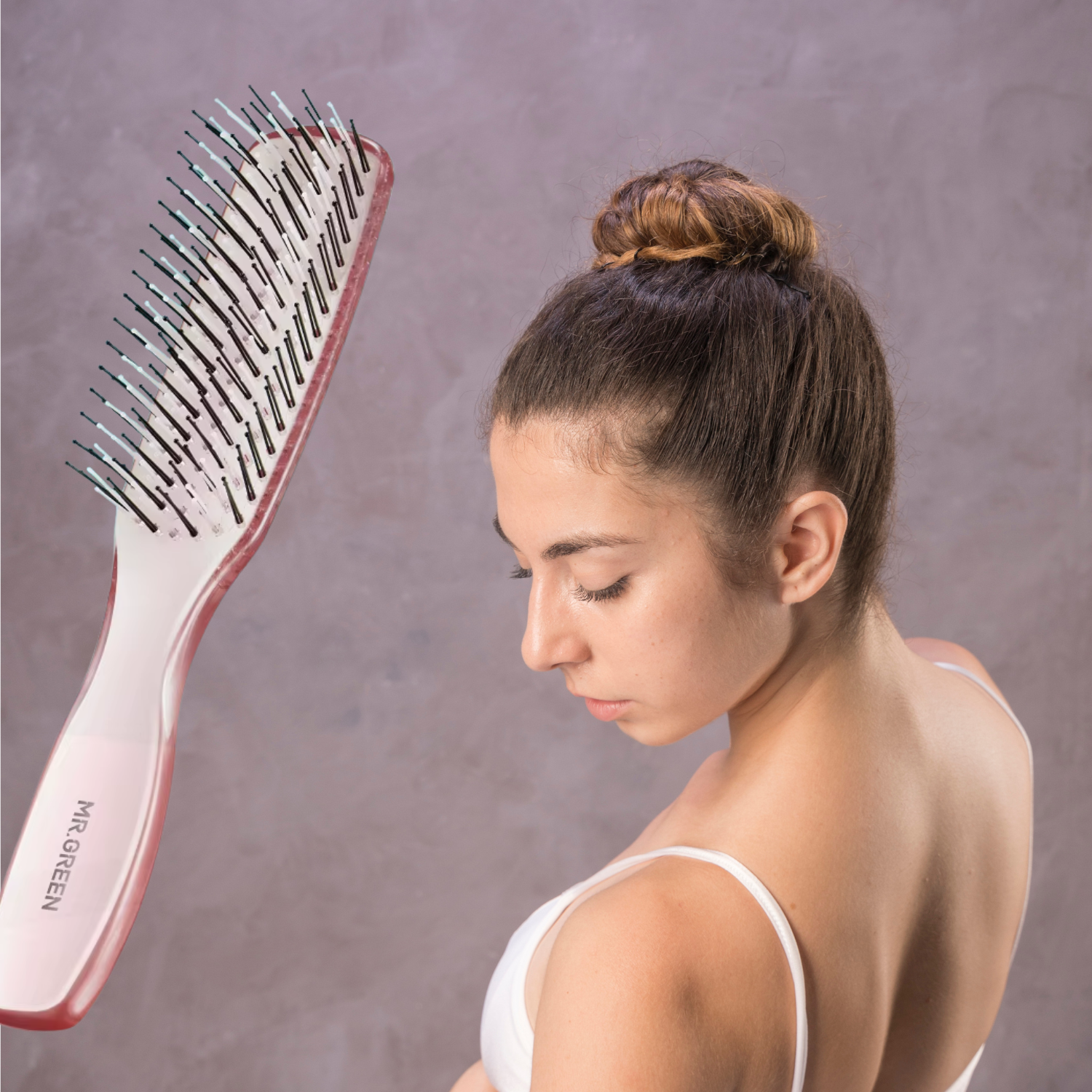 Brosse à cheveux velvettouc femme cheveux chignon