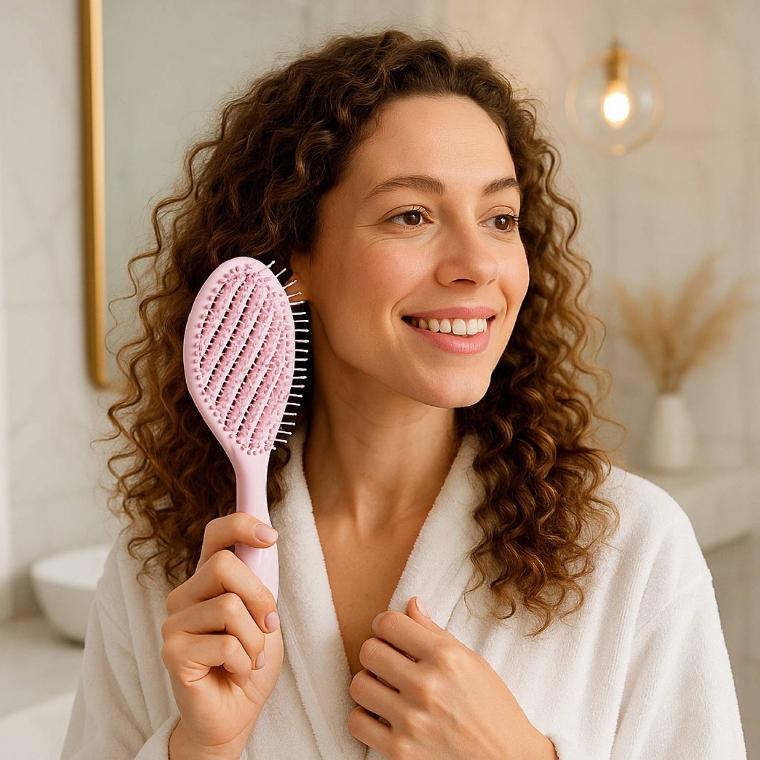 Brosse cheveux bouclés Démêlante boucles femme rebondie pas cher