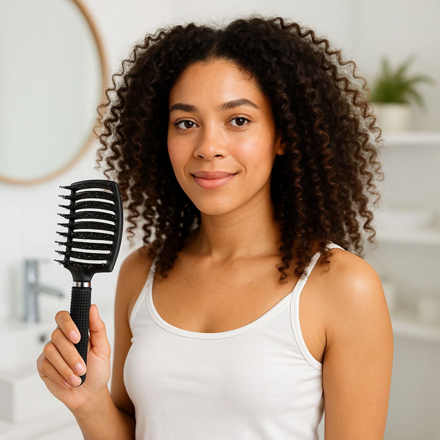 Brosse cheveux bouclés Nylon cheveux bouclés démêlage facile routine capillaire