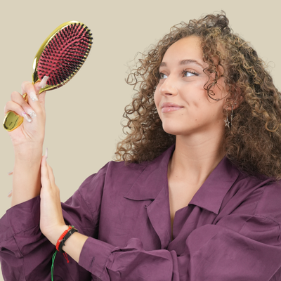 Brosse poil de sanglier KeratinFlow brosse boucles