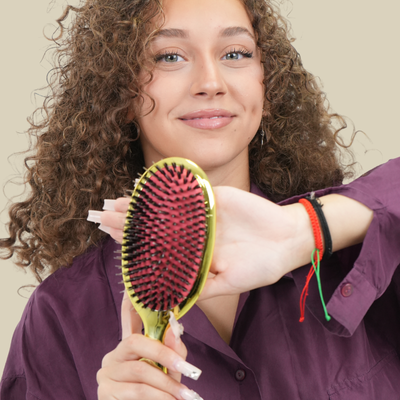 Brosse poil de sanglier KeratinFlow brosse cheveux ondulés