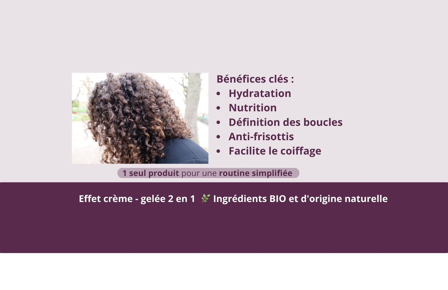 Crème cheveux bouclés