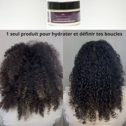 Crème cheveux bouclés avant après