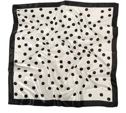 Foulard Pois Satin Noir femme bandana hijab