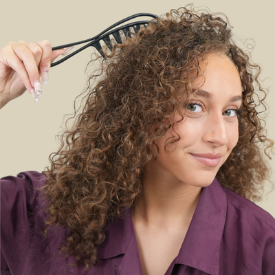 Peigne à cheveux CurlFlow noir dents larges afro