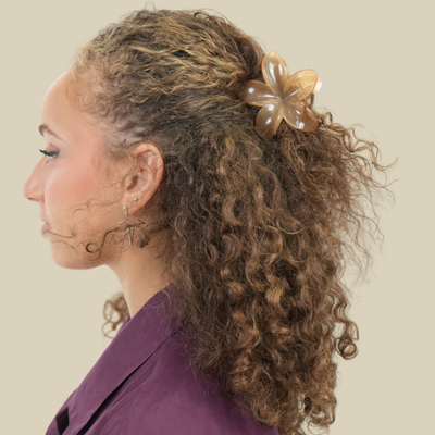 Pince à cheveux Fleur Charme 3 pince fleur cheveux bouclés crème