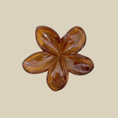 Pince à cheveux Fleur Charme marron été belle