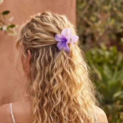 Pince à cheveux Fleur Passion lot de 3 peach rose cheveux bouclés ondulés