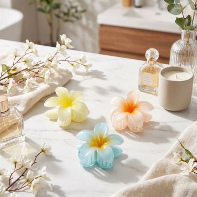 Pince à cheveux Fleur Riviera lot de 3 jaune mode été confortable