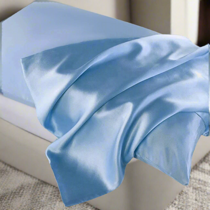 Taie-d'oreiller-en-soie-curlguard-bleu-soie-de-murier