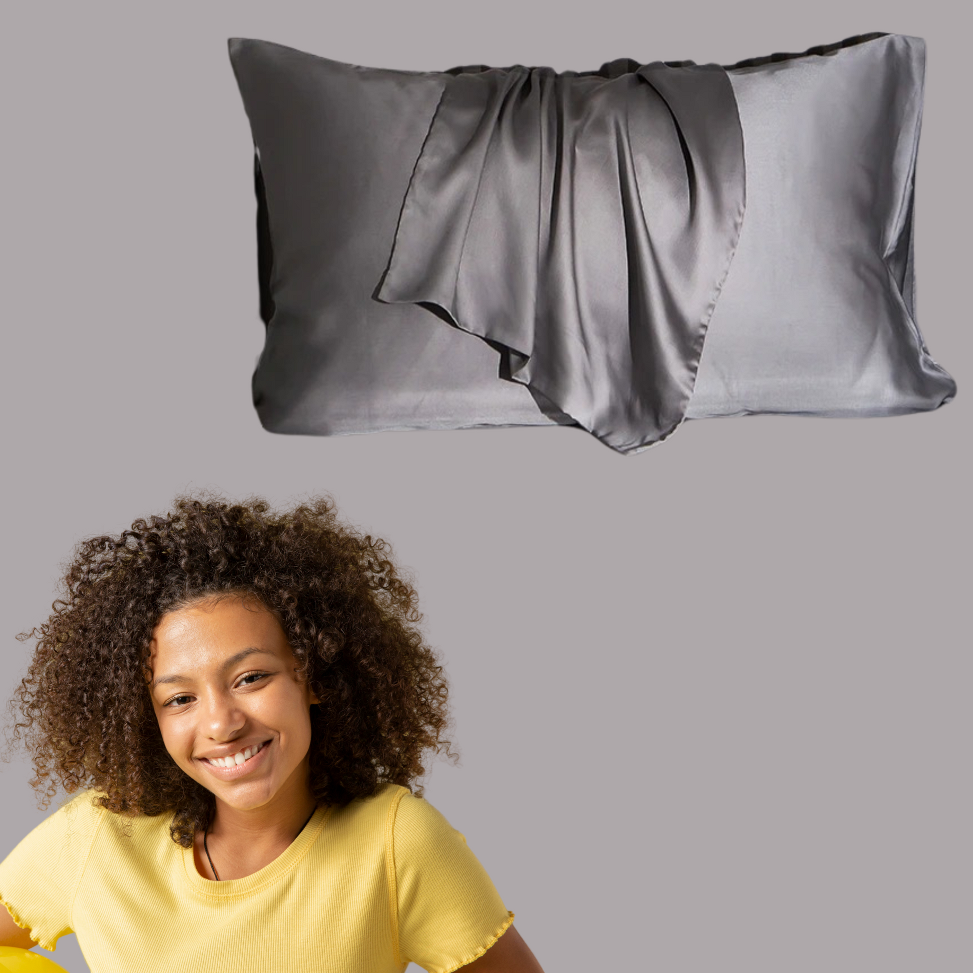 Taie-d_oreiller-en-soie-silkdream-taie-d_oreiller-soie-gris-cheveux-bouclés