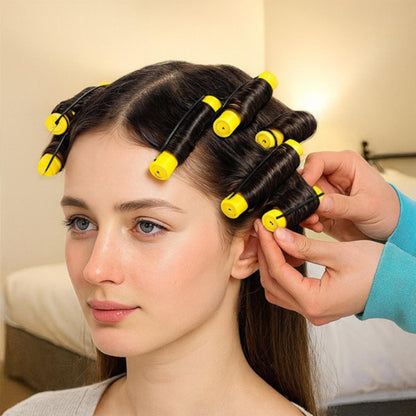 bigoudis tigeboucle jaune boucles cheveux lisses