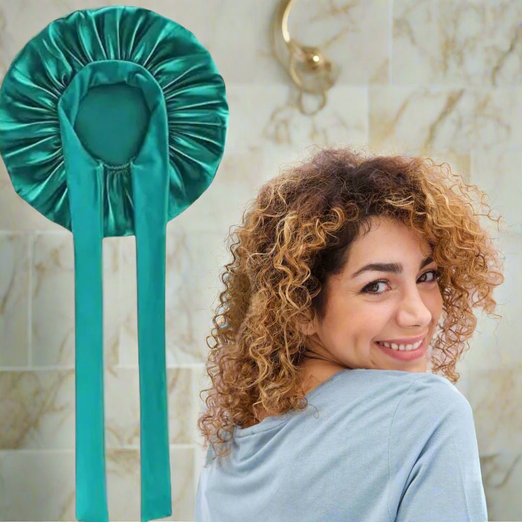 Bonnet de nuit - Ajustable™ vert - Ma Couronne Curly
