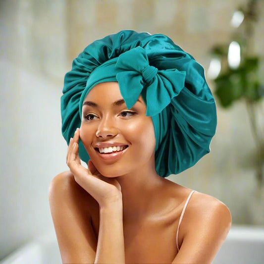 Bonnet de nuit - Ajustable™ vert - Ma Couronne Curly