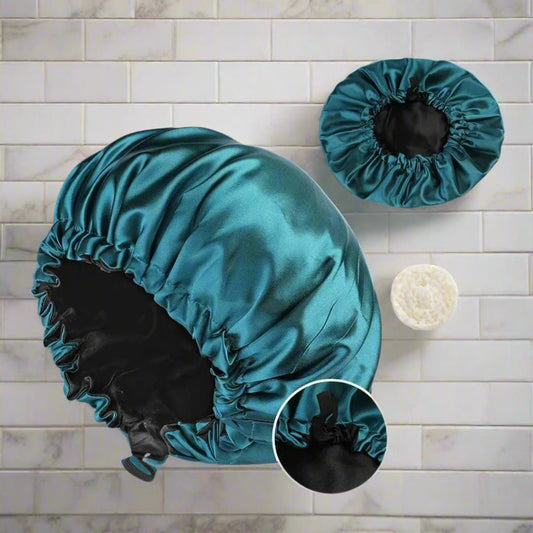 Bonnet de nuit en satin - Satinéa™ Bleu - Ma Couronne Curly