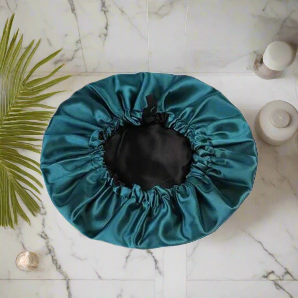 Bonnet de nuit en satin - Satinéa™ Bleu - Ma Couronne Curly
