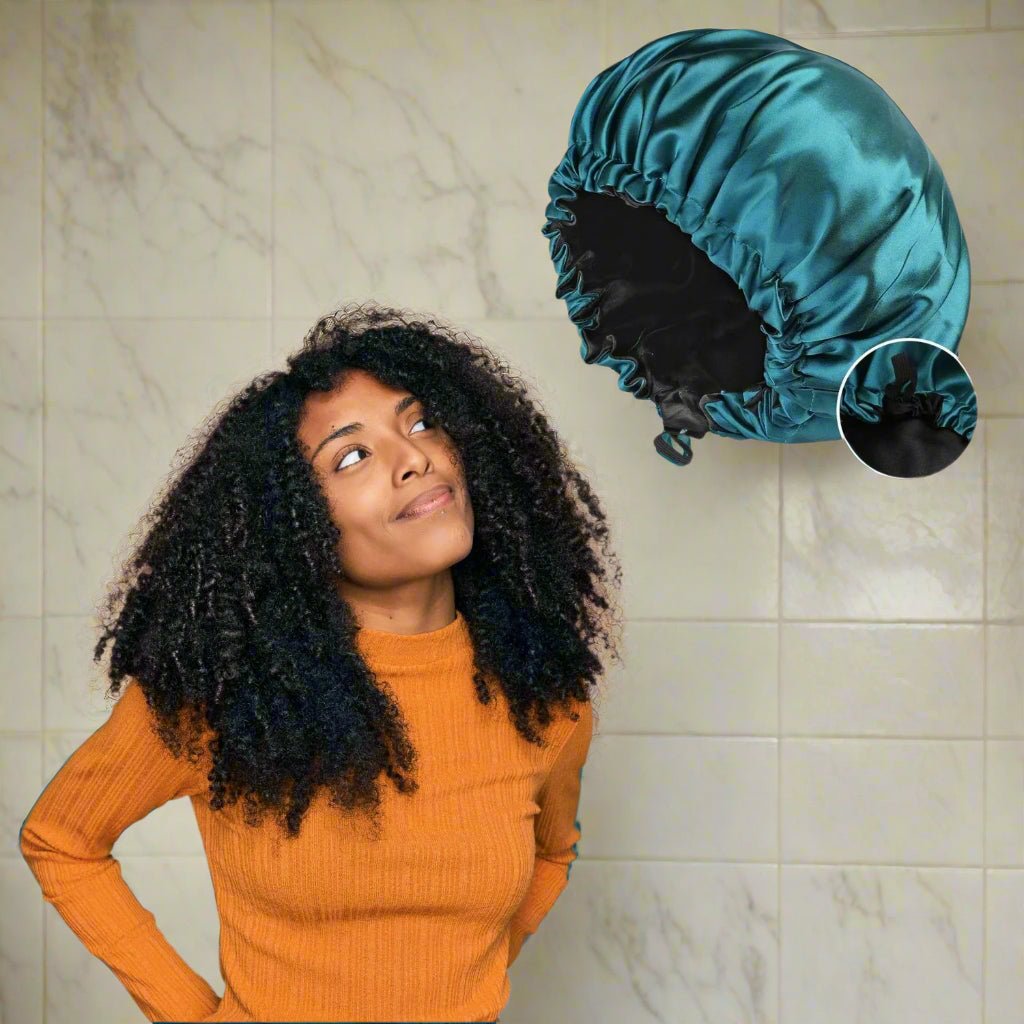 Bonnet de nuit en satin - Satinéa™ Bleu - Ma Couronne Curly